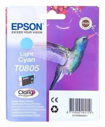 Inkoustová náplň Epson T0805, 7,4 ml - světle azurová