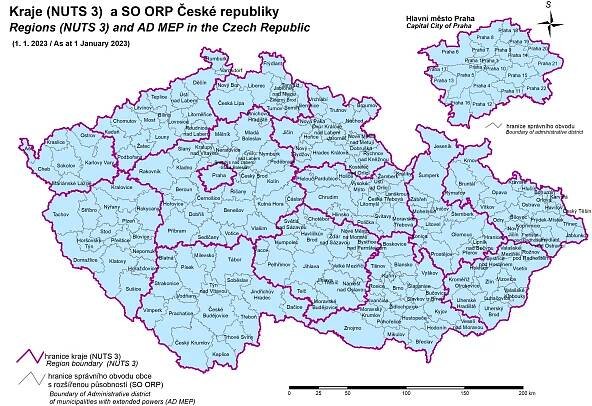 Kraje (NUTS 3) a SO ORP České republiky | Statistika