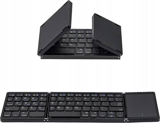Bezdrátová skládací klávesnice Bluetooth TouchPad QWERTY ČERNÁ