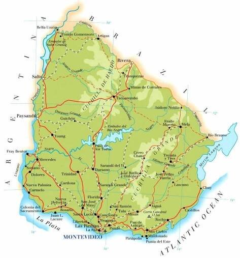 Uruguay Geographic Map