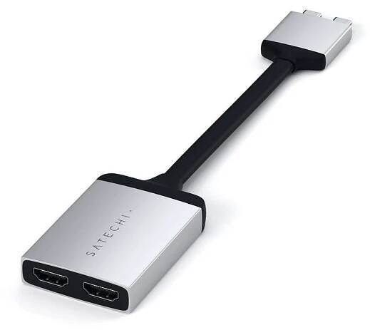 USB Hub Satechi USB-C Dual HDMI Adapter (ST-TCDHAS) stříbrná