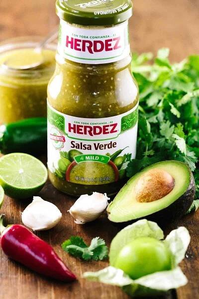 Bottle of Herdez salsa verde