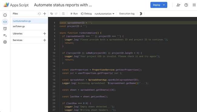 Automate status reports with Google Apps Scripts
