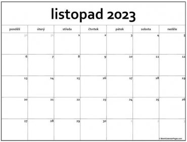 listopad 2023 kalendář