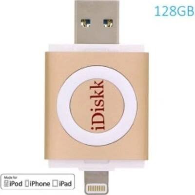 iDiskk ID128G Flash disk 128 GB 2v1 IDISKK pro Apple iPhone/MacBook a další - Lightning/USB – Gold