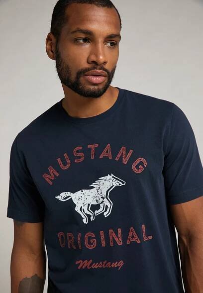 Pánské tričko MUSTANG modré | EXE JEANS | Specialisté na džíny Mustang, Cross, Mavi a další