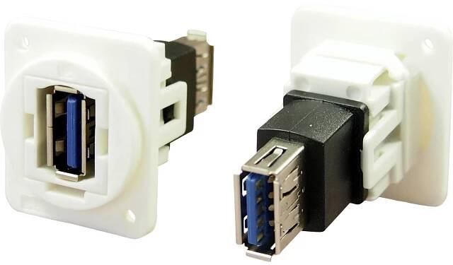 adaptér, zásuvka, vestavná USB zdířka typ A ⇔ USB zdířka typ A CP30205NXW Cliff Množství: 1 ks