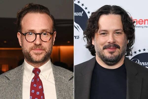 Rafe Spall and Edgar Wright 