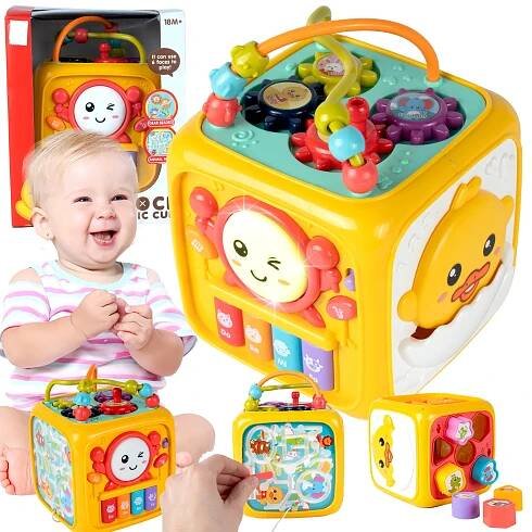 Vzdělávací kostka Interaktivní třídič Montessori Sensory Multicube