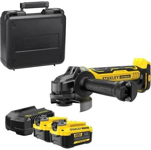 Aku úhlová bruska 125mm V20 18V 2x4,0Ah Stanley FatMax SFMCG700M2K : Naradi-dewalt.cz