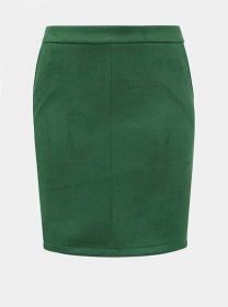 VILA Zelená pouzdrová sukně v semišové úpravě VILA Faddy