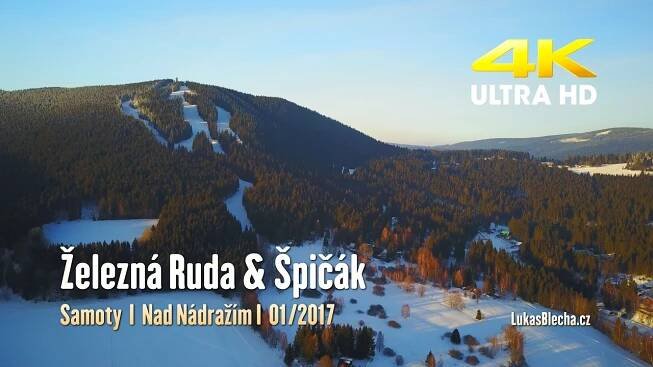 Železná Ruda & Špičák z dronu v zimě 2017