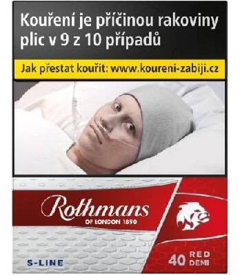 Kartonové balení tvrdá krabička cigarety s filtrem Rothmans červená 40 S - Line Red kolek R 298 kč 8x40ks