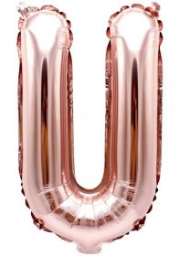 Foil letterballoon small rose gold U