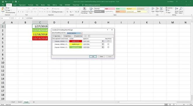 Jak používat vlastní pravidla podmíněného formátování pro data v aplikaci Excel 5