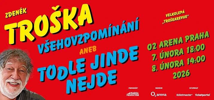 ZDENĚK TROŠKA VŠEHOVZPOMÍNÁNÍ aneb TODLE JINDE NEJDE – ZRUŠENO – O2 arena