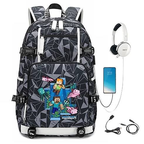 ŠKOLNÍ BATOH TAŠKA MINECRAFT ROBLOX USB VZORY VELKÉ BARVY VZORY STYL za 915.00CZK - Allegro