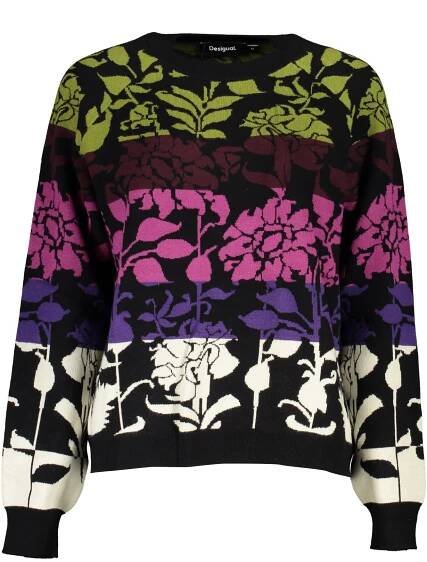 DESIGUAL BLACK WOMEN'S SWEATER
