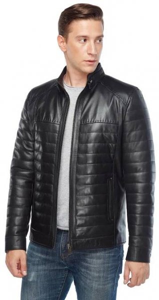 Josh O’Connor Black Genuine Leather Men’s Coat Side