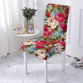 Potah na židle z elastického spandexu do jídelny Květinový potah na židle Potahy na židle s vysokým opěradlem do obývacího pokoje Party Domácí dekorace