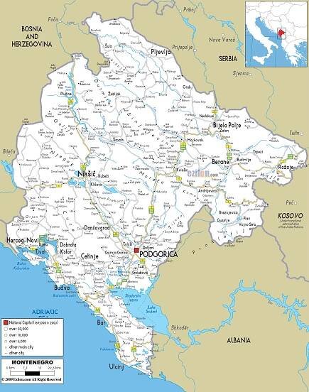 Maps of Montenegro | Collection of maps of Montenegro | Europe | Mapsland | Maps of the World