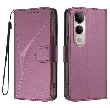 Triangles knížkové pouzdro na Vivo V50 Lite 4G/5G - tmavěfialové - Mpouzdra.cz