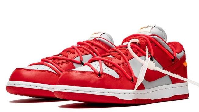 
                      
                        Nike x Off White Dunk Low University Red
                      
                    