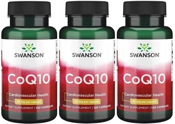 3 x Swanson CoQ10 - Koenzym Q10 30 mg 120 kapslí Imunita Únava Cirkulace