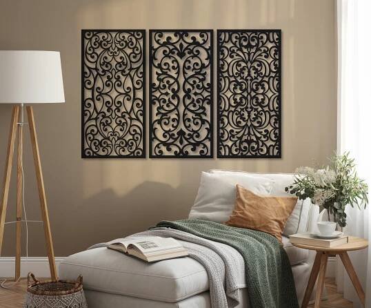 MANDALA NA ZEĎ OBRAZY DO OBÝVACÍHO POKOJE OBRAZ AŽUROVÝ TRIPTYCH NÁSTĚNNÁ DEKORACE Materiál rámu dřevo
