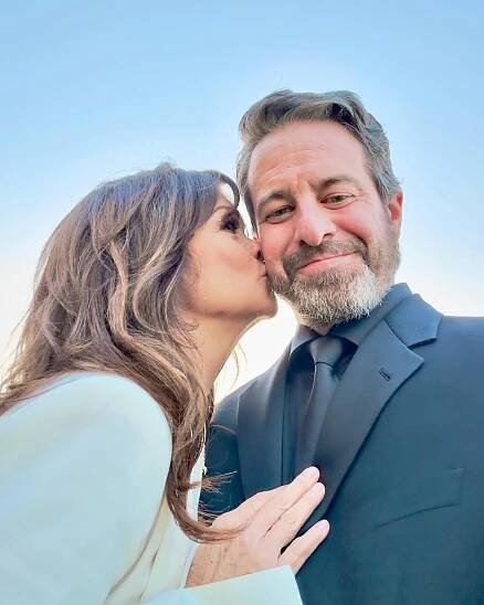 Valerie Bertinelli smiles with now ex-boyfriend Mike Goodnough.