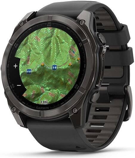 Garmin - Fenix 8 – 51 mm, AMOLED Sapphire, Carbon grey DLC s Black/Grey silikonovým řemínkem | Tovys.cz 