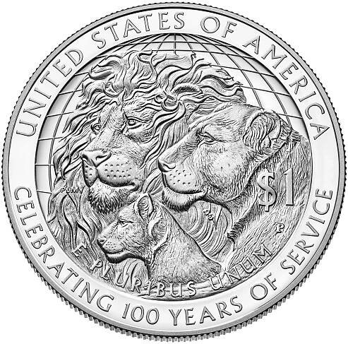 2017 Lions Clubs Commemorative Silver Proof Reverse