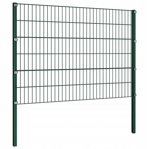Plotový dílec se sloupky železo 6,8 x 1,2 m zelený Zelená 278664 Délka 6.8 m