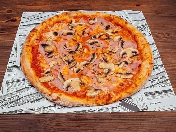 Pizza šunka a žampiony - Pizza Bombastica Řečkovice - Rozvoz jídla, Vyzvednutí