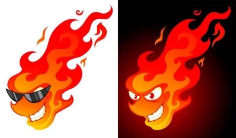 Kreslený oheň — Ilustrace