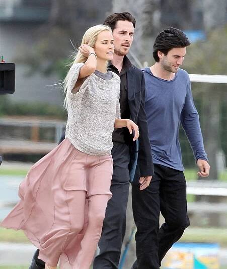 Isabel Lucas, Christian Bale, Wes Bentley - Rytíř pohárů - Z natáčení