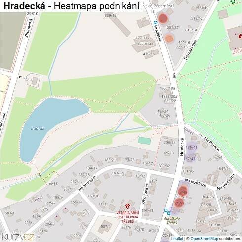 Mapa Hradecká - Firmy v ulici.