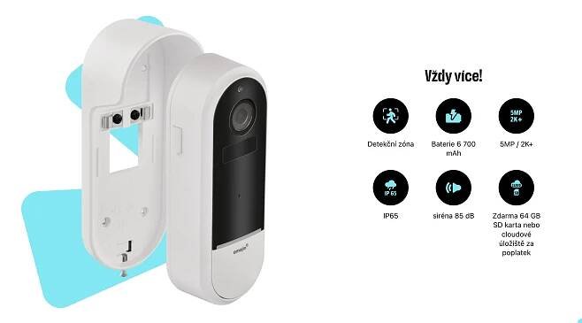 Omajin by Netatmo Wireless Video Doorbell bezdrátový zvonek s kamerou + 64GB microSD karta - Smarty.cz