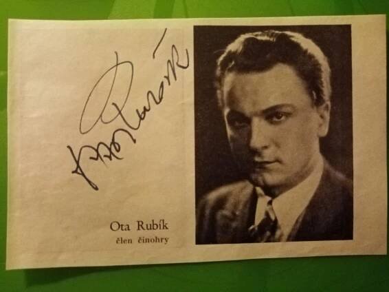 Autogram OTTO RUBÍK ... Rukavička, Cech panen kutnohorských - Ostatní sběratelské předměty