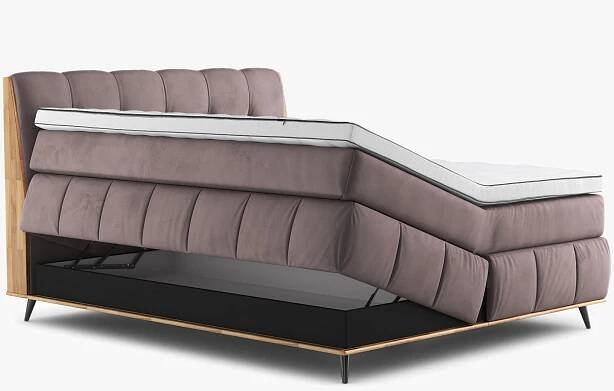 Postel boxspring s úložným prostorem LISA II dub masiv plocha spaní 180x200 : nejlepsi-nabytek.cz