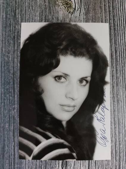 Olga Šalágová - originální AUTOGRAM na ČB fotografii - Ostatní sběratelské předměty