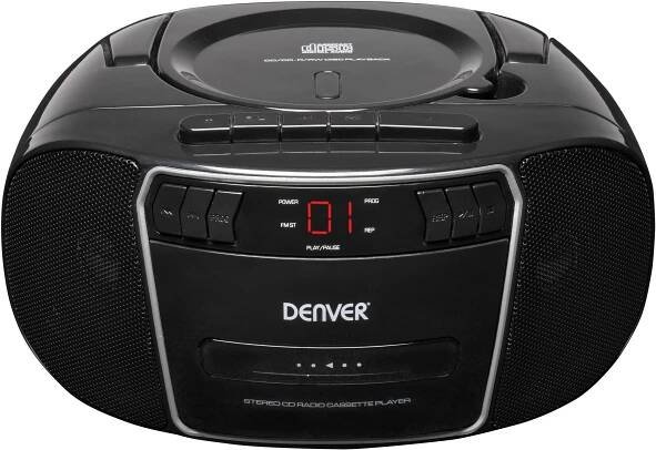 Denver TCP-40 CD-rádio FM AUX, CD, kazeta černá