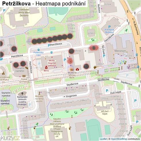 Mapa Petržílkova - Firmy v ulici.