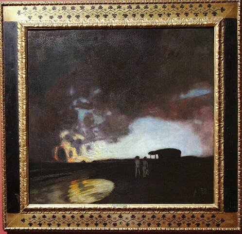 Franz von Stuck, Sonnenuntergang am Meer, 1900, Öl auf Leinwand, 71 x 76 cm (Privatsammlung), Foto: Alesxandra Matzner.