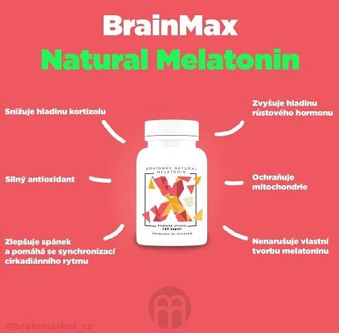 BrainMax Natural Melatonin 120 kapslí
