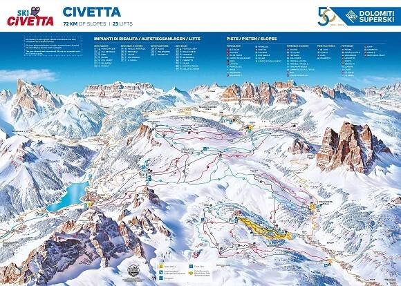 Trail map Civetta – Alleghe/Selva di Cadore/Palafavera/Zoldo
