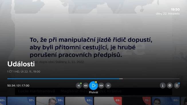 Televize – pozastavení přehrávání