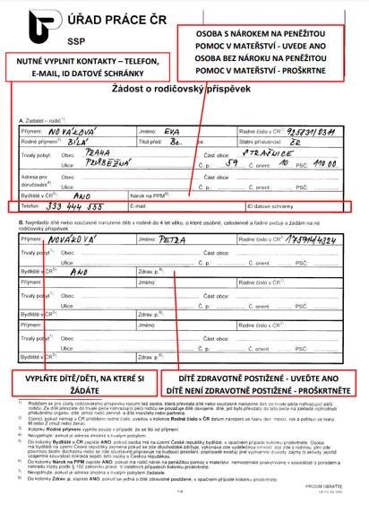 vzor žádosti o rodičovský příspěvek