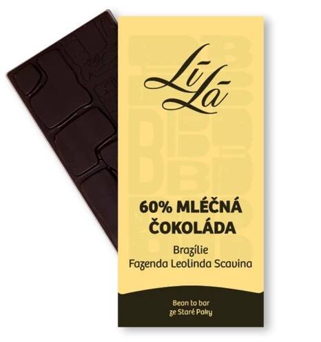 LÍLÁ 60% mléčná čokoláda BRAZÍLIE Fazenda Leolinda Scavina 50 g