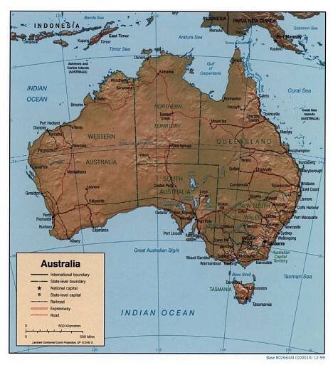 Maps of Australia | Collection of maps of Australia | Oceania | Mapsland | Maps of the World
